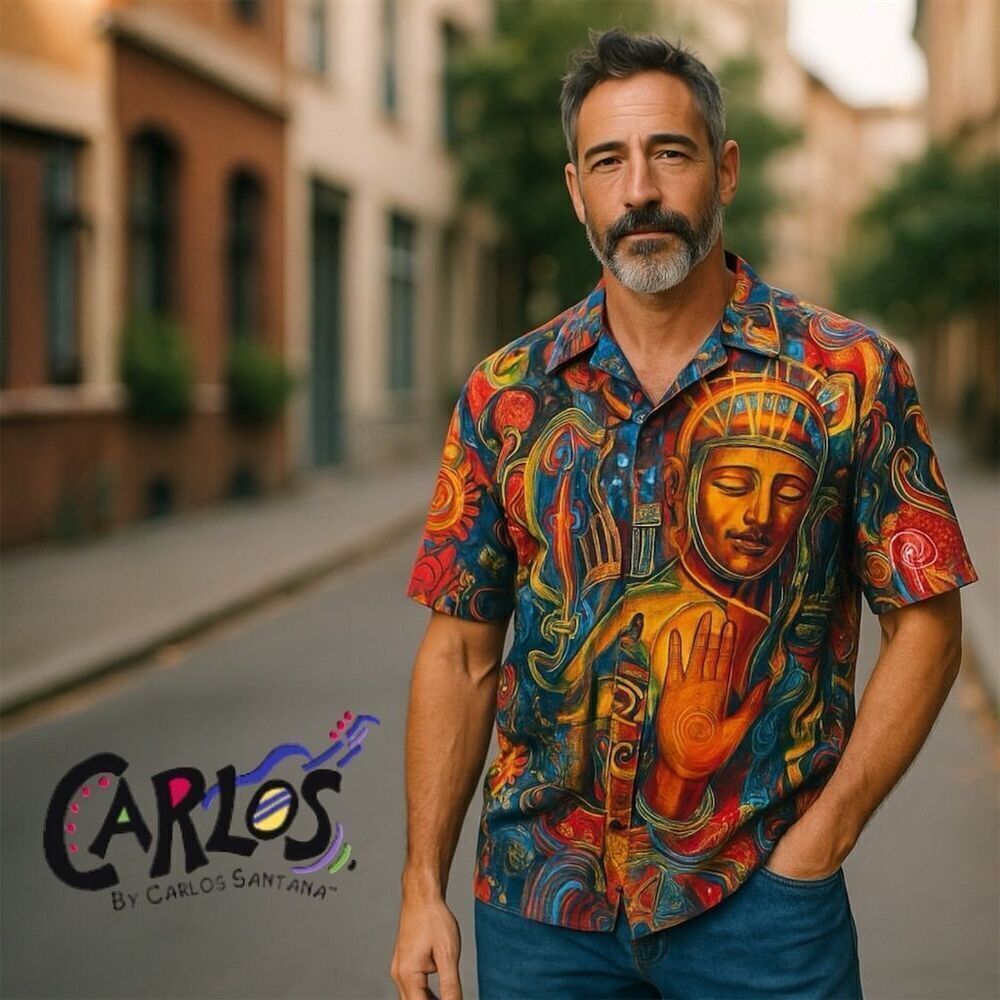 Vintage 90’s Dragonfly Clothing Carlos Santana Psychedelic Graphic Print Shirt